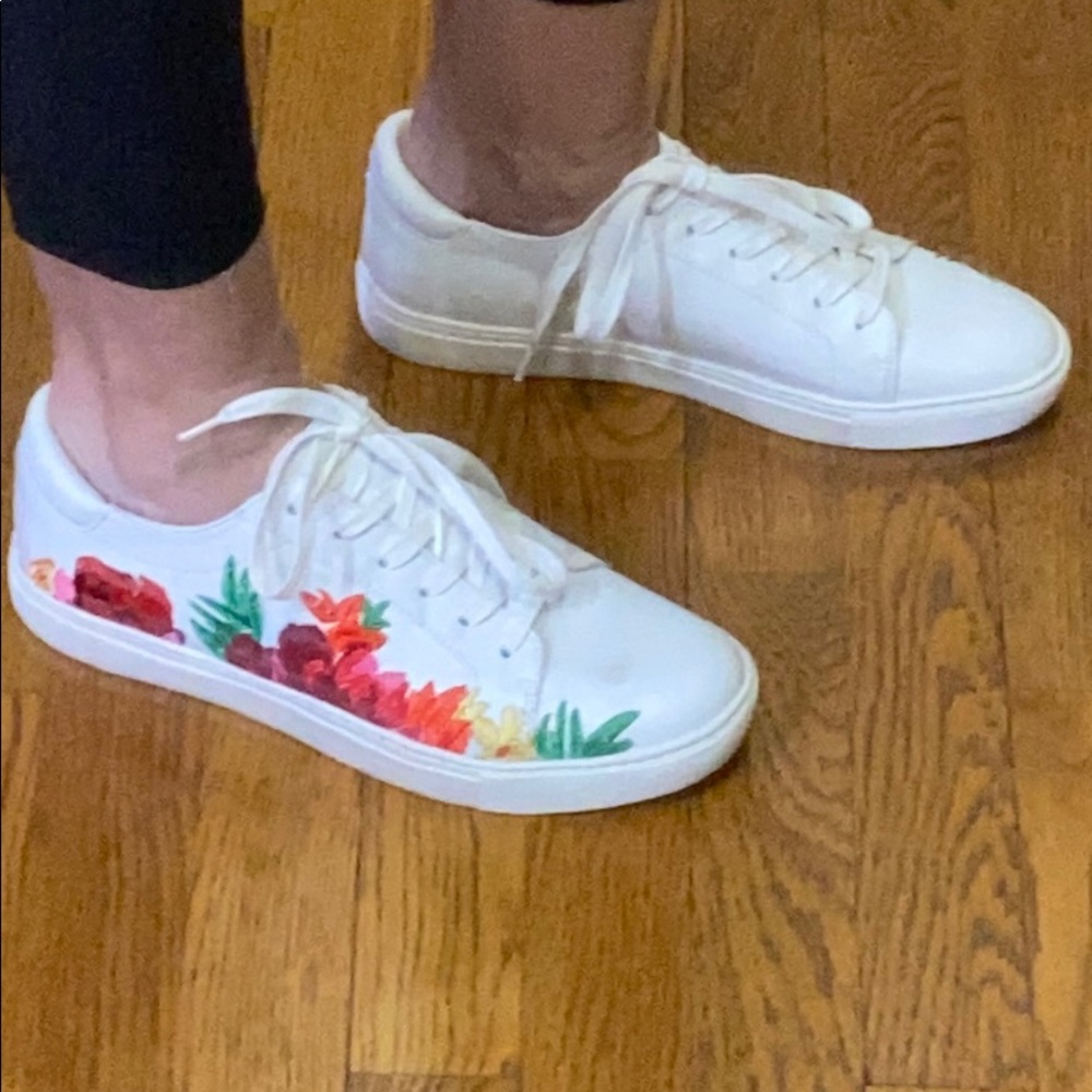 White leather sneakers